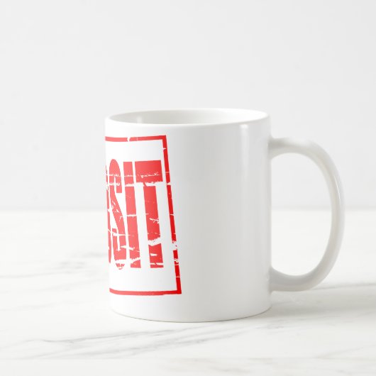 Rood rubber stempel effect storting koffiemok (Rechts)