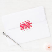 Rood rubberstempel Biologisch afbreekbaar Ronde Sticker (Envelop)
