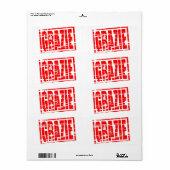 Rood rubberstempel sorteren effect etiket (Full Sheet)