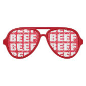 Rood rundvlees obsessiespiegels zonnebril (Voorkant)