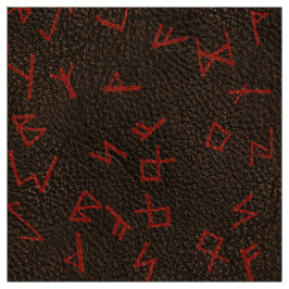 Rood Runic Letters op donker (gesimuleerd) leer Stof