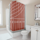 Rood Running Track Distress Style Douchegordijn (In situ)