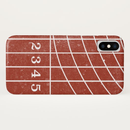 Rood Running Track Distress Style iPhone X Hoesje (Achterkant (horizontaal))