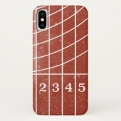 Rood Running Track Distress Style iPhone X Hoesje (Achterkant)