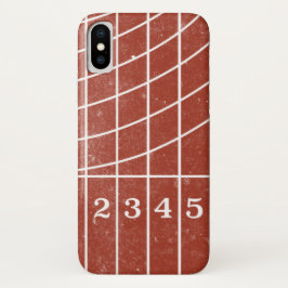 Rood Running Track Distress Style iPhone X Hoesje