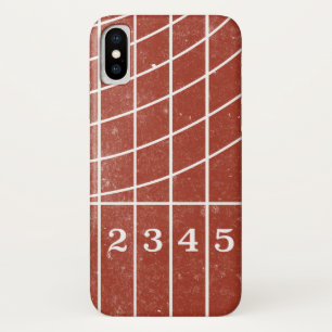 Rood Running Track Distress Style iPhone X Hoesje