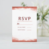 Rood Rust Klei Bruin Waterverf Modern Bruiloft RSV RSVP Kaartje (Staand voorkant)