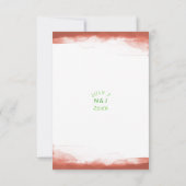 Rood Rust Klei Bruin Waterverf Modern Bruiloft RSV RSVP Kaartje (Achterkant)