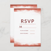 Rood Rust Klei Bruin Waterverf Modern Bruiloft RSV RSVP Kaartje (Voorkant / Achterkant)