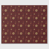 Rood rustiek buffelruitpatroon hertenmonogram init cadeaupapier (Vlak)