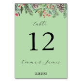 Rood rustiek kerstgroen en dennenappel kaart (Achterkant)