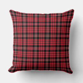 Rood rustiek ruitpatroon kussen