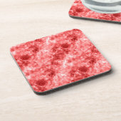 Rood ruw textiel drankjes onderzetter (Linkerzijde)