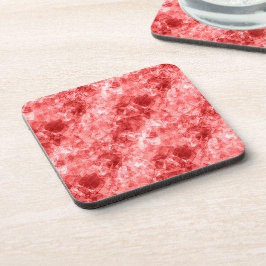 Rood ruw textiel drankjes onderzetter (Linkerzijde)