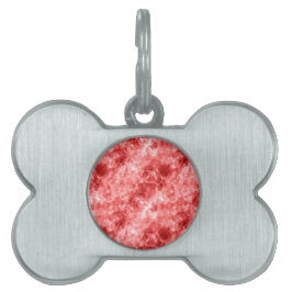 Rood ruw textiel huisdieren naamplaatje