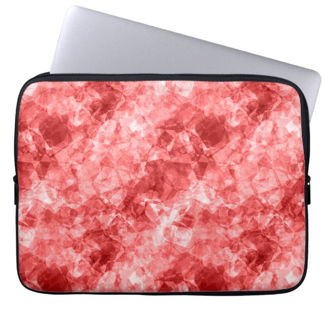 Rood ruw textiel laptop sleeve (Voorkant)