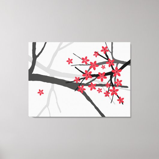 Rood Sakura verpakt Canvas (Voorkant)