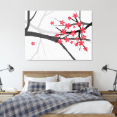 Rood Sakura verpakt Canvas Afdruk (Insitu (Slaapkamer))