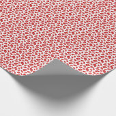 Rood Santa hoofd op witte achtergrond patroon Cadeaupapier (Hoek)