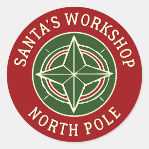 rood Santa's Workshop Noordpool sticker