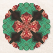 Rood Satijn Bow Groen Kruis Lint Kartonnen Onderzetters (Voorkant)