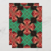 Rood Satijn Bow Groen Kruis Lint Ontwerp Save The Date (Voorkant / Achterkant)