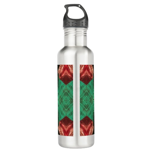 Rood Satijn Bow Groen Kruis Lint Ontwerp Waterfles (Achterkant)