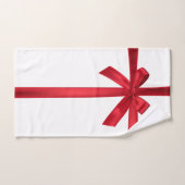 Rood Satijn Lint Boog Kerstfeest Bad Handdoek (Handdoek)