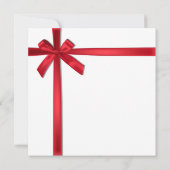 Rood Satijn Lint Boog Kerstfeest Kaart (Achterkant)