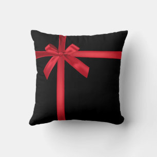 Rood Satijn Lint Boog Kerstfeest Kussen