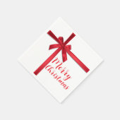 Rood Satijn Lint Boog Kerstfeest Servet (Hoek)