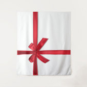 Rood Satijn Lint Boog Kerstfeest Wandkleed (Voorkant)