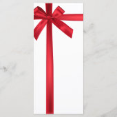Rood Satijn Lint Bow Christmas Holiday Party Menu (Achterkant)