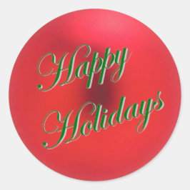 Rood Satijn Ornament Sticker