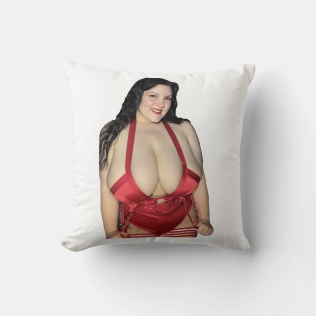 Rood satin aan twee kanten kussen (Voorkant)