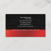 Rood Satin Elegant Visitekaartje (Achterkant)