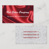 Rood satin en wit gelaat op achterzijde Visitekaar Visitekaartje (Voorkant / Achterkant)