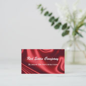 Rood satin en wit gelaat op achterzijde Visitekaar Visitekaartje (Staand voorkant)