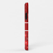 rood satin in bloemen monogram Case-Mate iPhone case (Achterkant/rechts)