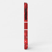 rood satin in bloemen monogram Case-Mate iPhone case (Achterkant/links)