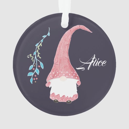 Rood Scandinavisch kabouter kerstversiering Ornament (achterkant)