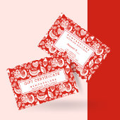 Rood Scandinavisch kerstprint cadeaubon Visitekaartje