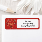 Rood Scandinavisch Noords Hart Valentijnse Etiket (Insitu)