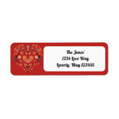 Rood Scandinavisch Noords Hart Valentijnse Etiket (Voorkant)