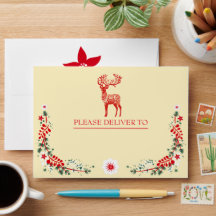 Rood Scandinavisch rendier bloemenkerst