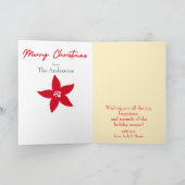 Rood Scandinavisch rendier bloemenkerst Feestdagen Kaart (Binnen)