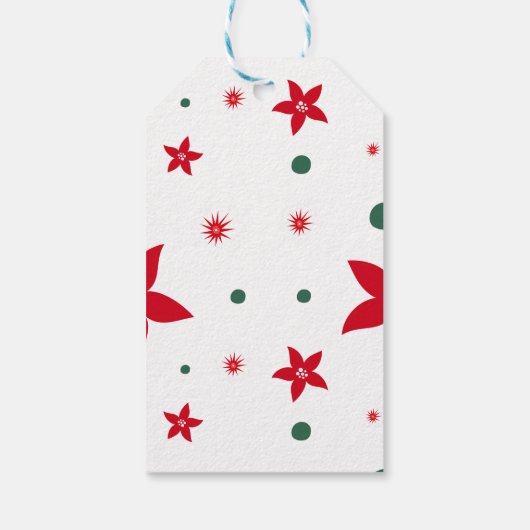 Rood Scandinavisch rendier Vrolijk Kerstfeest Cadeaulabel (Achterkant)