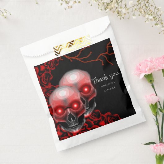 Rood Scary bloemendonker humeurig gothic schedel H Bedankzakje