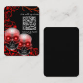Rood Scary bloemendonker humeurig gothic schedel H Informatiekaartje (Voorkant / Achterkant)