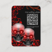 Rood Scary bloemendonker humeurig gothic schedel H Informatiekaartje (Voorkant)
